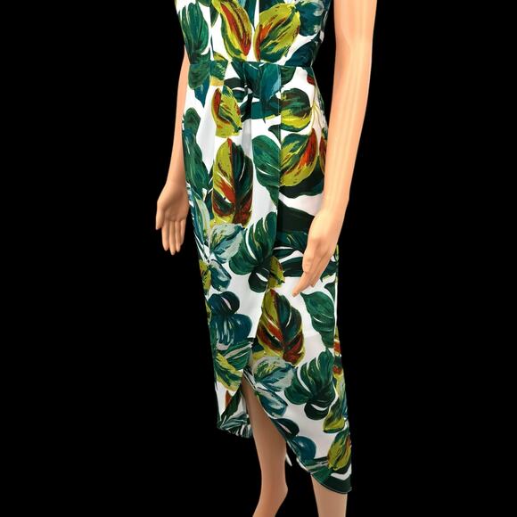 Julia Jordan Womens Knot-Neck Tulip Hem Midi Dress Tropical Print Size 2 $129 - Picture 7 of 13